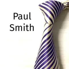 ポールスミス　ネクタイ　デザインストライプ　パープル系