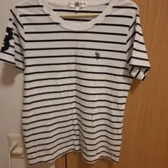 U.S. POLO ASSN. ボーダー 半袖Tシャツ ホワイト Mのサムネイル