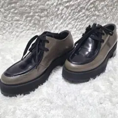 MARNI マルニ 厚底 レースアップシューズ 39 レザー 黒×グレーのサムネイル