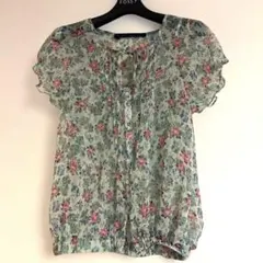 ZARA BASIC◆花柄シアーブラウス