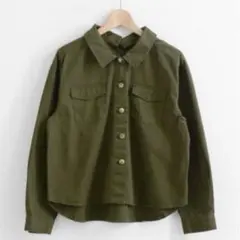 マジェスティックレゴン　バックリボンシャツ　カーキ　グリーンのサムネイル