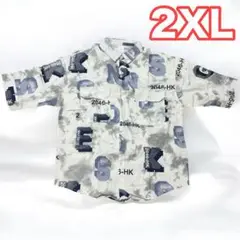 柄シャツ ジャケットシャツ ひじ丈 カジュアルシャツ ユニセックス 2XL
