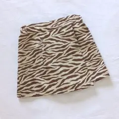 ラップキュロットパンツ 140cm ベージュブラウンゼブラ