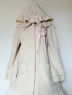 【美品】ピンクハウス　パーカー　フリル　スプリングコート　グレー　ロングコート 美品】ピンクハウス パーカー フリル スプリングコート グレー