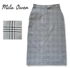 美品　Mila Owen チェック柄 タイトスカート グレーのサムネイル