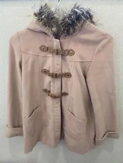 ピンク フード付き ダッフルコート