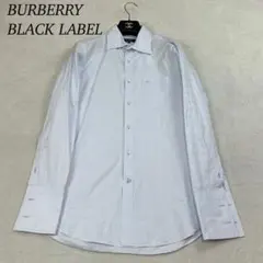 K979 美品 M バーバリーブラックレーベル シャツ ライトブルー メンズ
