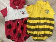 2枚セット　半袖ロンパース　はち、てんとう虫　西松屋　80サイズ　ハチのサムネイル