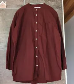 サンバレー 製品染め バンドカラーシャツ ノーカラーシャツ オックスシャツ