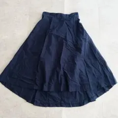 カージュ シップス フィッシュテールフレアロングスカート 綿100% ネイビーFのサムネイル