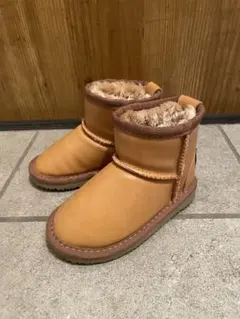 BABBLE BOON ファー付きブーツ　キャメル　14㎝　美品