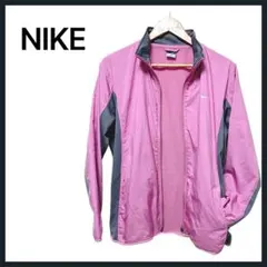 NIKE ナイキ フルジップ ウィンドブレーカー レディースL ピンク×グレー