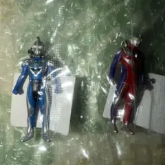 ミニソフビウルトラマン ゼット・ティガフィギュア 青 赤 2体セット