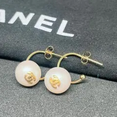 CHANEL シャネル ココマーク パール フープピアス