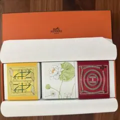 HERMES ハンドクリーム＆石鹸&あぶらとり紙 箱付きギフトセット リボン