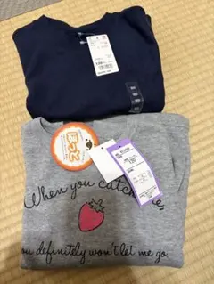 (新品未使用)長袖カットソー 120cm ユニクロネイビー・グレー セット