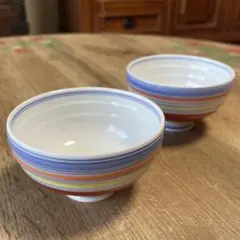 縞模様 湯飲み 小鉢 2客セット 和食器