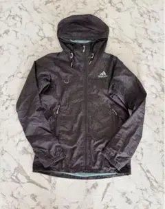 adidas CLIMAPROOF 限定　ナイロンパーカー 黒 幾何学模様