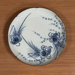 有田焼 李荘窯 染付海老絵 輪花5.5寸皿☆