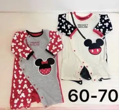 ミッキーマウス・ミニーマウスロンパース 60-70