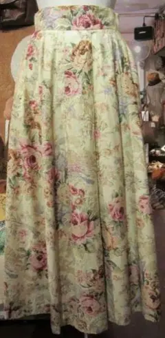 アメリカ　ヨーロッパ古着　ヴィンテージ　花柄　バラ　ボタニカル柄　綿　コットン