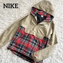 NIKE ナイキ アノラックパーカー ナイロンジャケット フード付き チェック柄