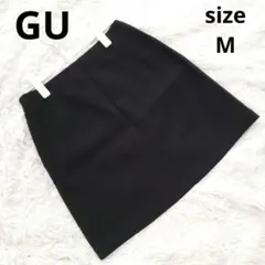 GU/ジーユー裏起毛台形ミニスカートブラックM秋冬向け試着のみ