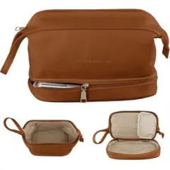 トラベルコスメティックバッグ レディース - 二層メイクアップバッグ 新品