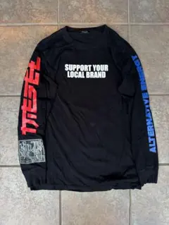 DIESEL ロンT 長袖 Tシャツ ブラック グラフィック