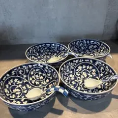 美濃焼　邦浩窯　どんぶり　れんげ　4個セット