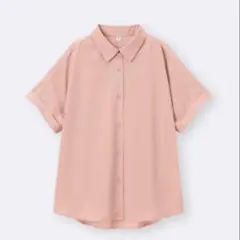 GU ドレープシャツ（半袖）ピンク Sのサムネイル
