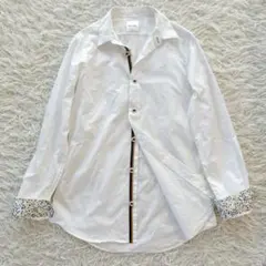 ポールスミス　シャツ　花柄　マルチストライプ　長袖　ホワイト　現行タグ