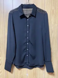 MANGOレースデザイン 長袖シャツ