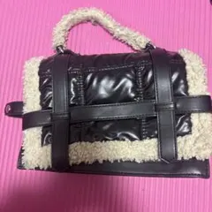 ZARA バッグ 黒/クリーム 中型