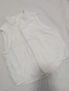 ベビーベスト ホワイト　80 リバーシブル