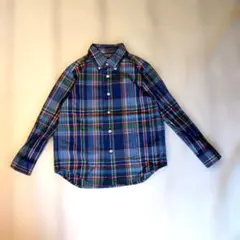 ​【キッズ】ポロラルフローレン チェックシャツ 長袖 ボタンダウン 110 4T