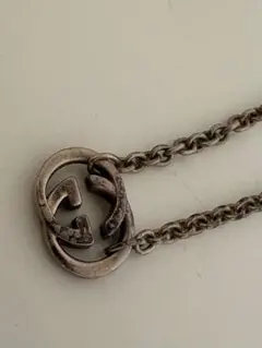 【中古】GUCCI GGロゴネックレス シルバー