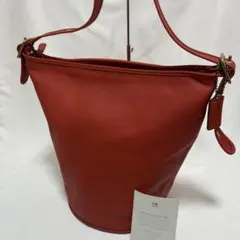 希少 オールドコーチ ワンショルダー バケツ型 レザー A4可 大容量 朱色