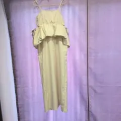 低身長　ペプラムキャミワンピース ジャンスカ ナチュラルガーリー