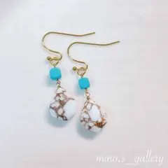 ワイルドホース リーフカット✳︎天然石ピアス&イヤリング