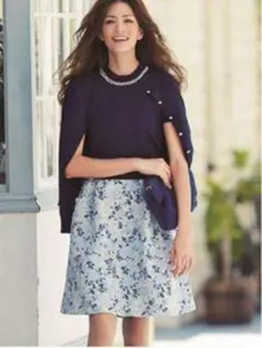 ジャスグリッティー　カーデ付ツイードジャガードドッキングワンピース