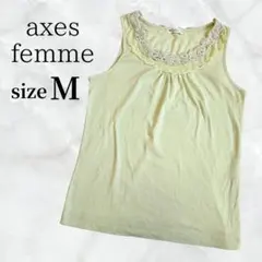 axes femme タンクトップ M ビジュー レース