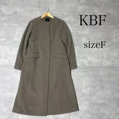 良品 KBF ケイビーエフ メルトンウール ノーカラーコート レディース