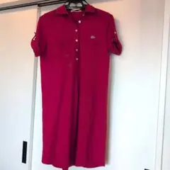 Lacoste 赤 ポロワンピース 半袖
