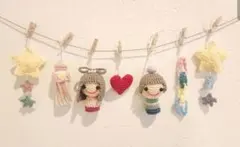ハンドメイド 夏祭り ガーランド インテリア 編みぐるみ イベント 壁
