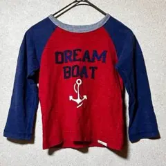 Baby GAP 長袖Tシャツ 105サイズ 綿100％ 赤×紺 ラグラン ロゴ