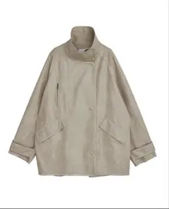 アイボリー★USED LIKE SYNTHETIC LEATHER JACKET