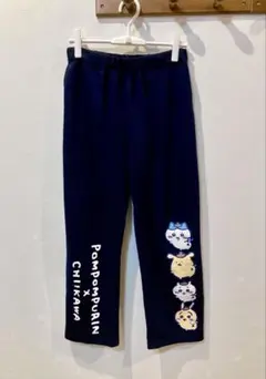 ちいかわ ポムポムプリン コラボ スウェットパンツ ネイビー サンリオコラボ