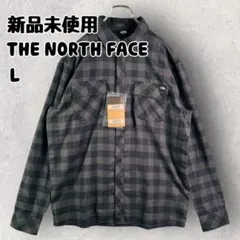 新品未使用 ザノースフェイス 長袖 フランネルシャツ チェック L ブラック