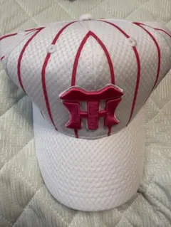 お値下げTIGERS 阪神タイガースサイン寄せ集めキャップ ピンクホワイト
